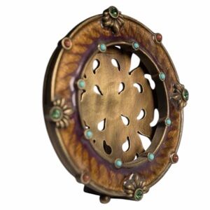 Brass picture frame with turquoise and coral cabochons by Jay
Strongwater